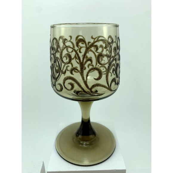 Vintage Libbey Stemmed Prada Swirl Scrolled Glass Cordials. - Picture 6 of 9